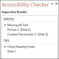 Power Point Step 3.
*If images have figure captions, they do not need Alternate Text. More information about this can be found here: https://www.csun.edu/universal-design-center/best-practices-accessible-images